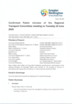 Confirmed Public minutes of the Regional Transport Committee meeting on Tuesday 24 June 2025 preview