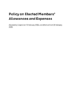 Policy on Elected Members’ Allowances and Expenses 20 February 2026 preview