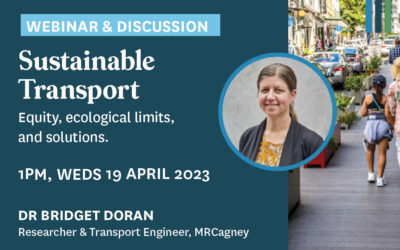 Webinar: Sustainable Transport: Equity, ecological overshoot, and solutions – Dr Bridget Doran